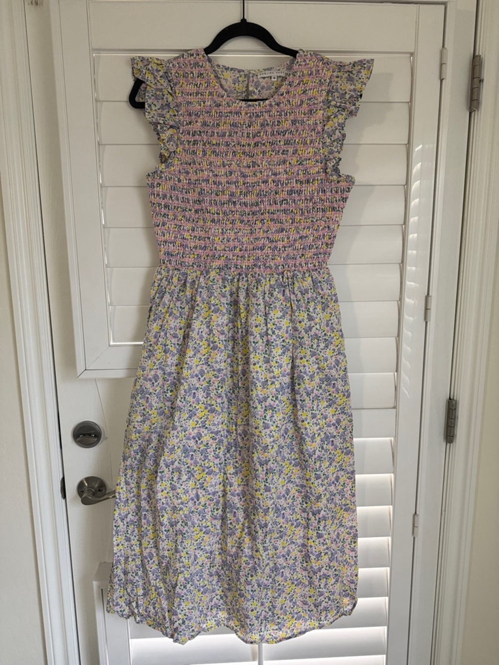 English Factory Floral Smocked Midi Dress - Size M